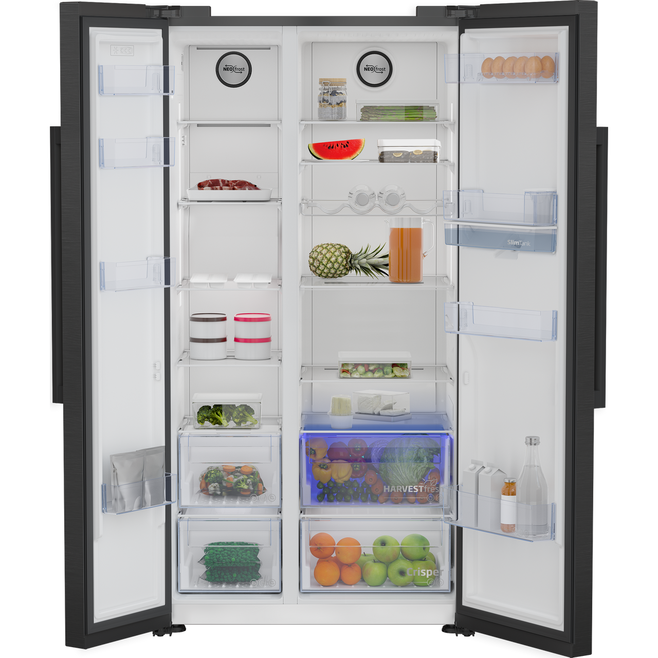 Beko ASD2341VB HarvestFresh 91cm Frost Free American Fridge Freezer